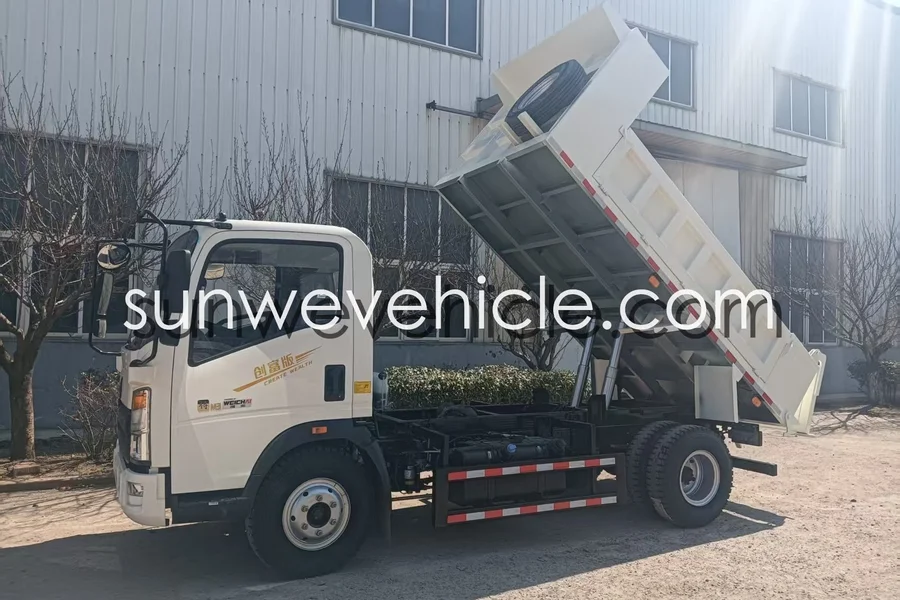 HOWO 4X2 5-Ton Dump Truck White 1880 Single Row