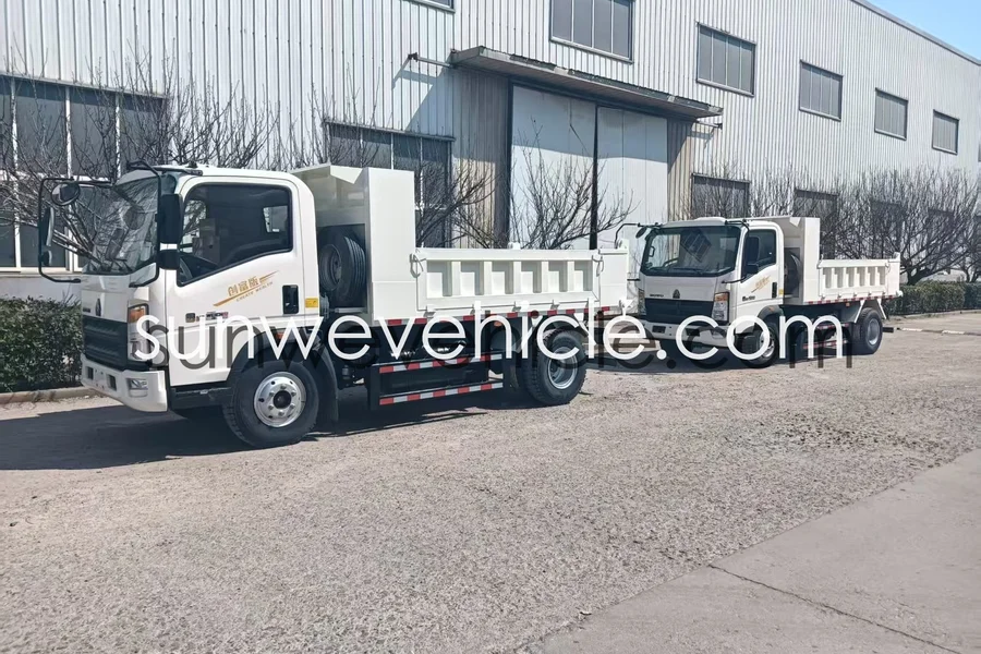 HOWO 4X2 5-Ton Dump Truck White 1880 Single Row