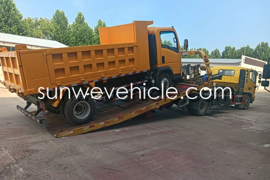 HOWO 4X2 5-Ton Dump Truck Yellow 1880 Single Row 3600x2100x800