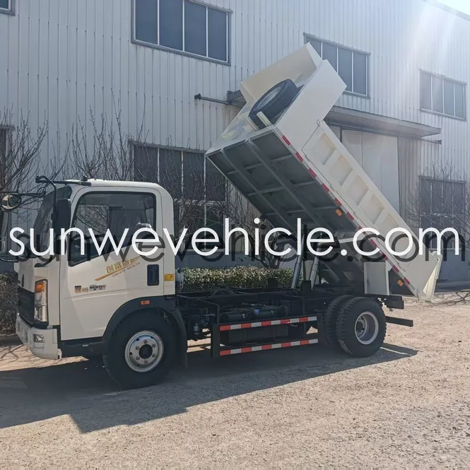 HOWO 4X2 5-Ton Dump Truck White 1880 Single Row